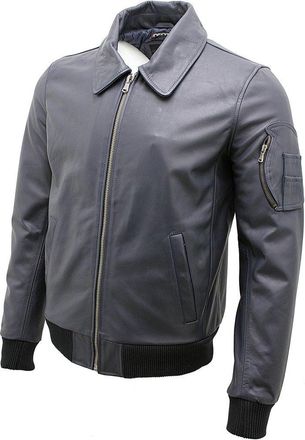 Infinity Mens A2 Black Cowhide Analine Leather Bomber Jacket 5XL