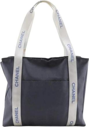 Chanel Pre-owned Nylon Tote Bag - Dames - Vintage Shopper - Grijs - ONE Size - Nylon - Vintage