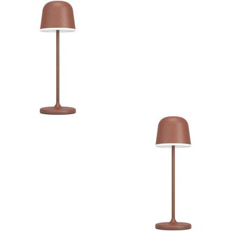 Loops 2 PACK Stylish Auburn Table Lamp - Elegant Indoor Home D&eacute;cor Lighting in Red