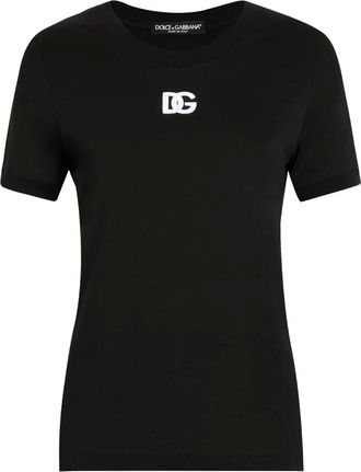 Dolce & Gabbana T-shirt in jersey con logo DG - Nero
