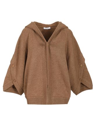 Max Mara Wool And Cashmere Cardigan Knitwear Marrone-Donna