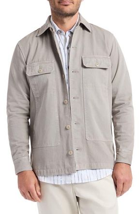 Robert Graham Guston Woven Cotton Shirt Jacket in Cement at Nordstrom, Size Xxx-Large