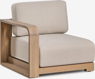 Sklum M&oacute;dulo Esquinero Izquierdo Para Sof&aacute; Modular De Jard&iacute;n En Madera De Acacia Brivori Sklum
