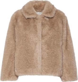 Max Mara Korte jas met zachte textuur - Honey - Dames - Jassen - Beige - S - Polyester - Jassen