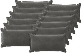vidaXL Coj&iacute;n Con Almohada Houten 12 Uds. Gris Oscuro Terciopelo Vidaxl