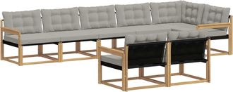 vidaXL Conjunto De Sof&aacute;s De Exterior 8 Uds. Blanco Y Gris Claro Vidaxl