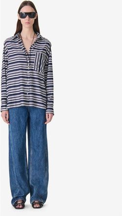 Iro Uzes Striped Poplin Shirt in Sailor Stripe at Nordstrom, Size 38 Eu