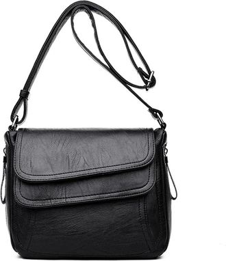 Generic Shoulder Crossbody Bags, Compatible For Women PU Leather Messenger Bag Female Purse and Handbags(Black)