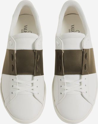 Valentino Garavani Mens Sneakers Royco Open-Toe Khaki Trainers