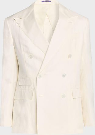 Ralph Lauren Purple Label Men & apos;s Kent Linen Peak Lapel Double-Breasted Sport Coat