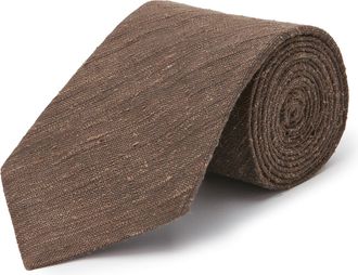 Oliver Brown Pure Silk Shantung Tie - Brown