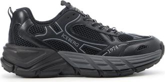 Iceberg Patterned Low-top Sneakers - Heren - Sneakers - Zwart - 45 EU - Schoenen