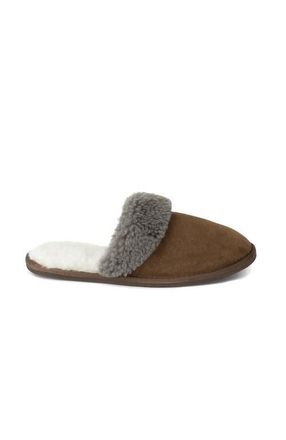Celtic & Co. British Shearling Mules in Khaki at Nordstrom, Size 14