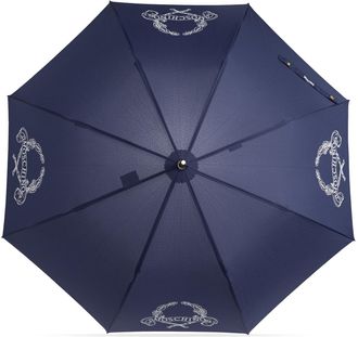 Moschino Parasol With Logo, Unisex, Navy Blue