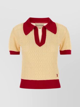 Valentino Garavani linen blend polo shirt