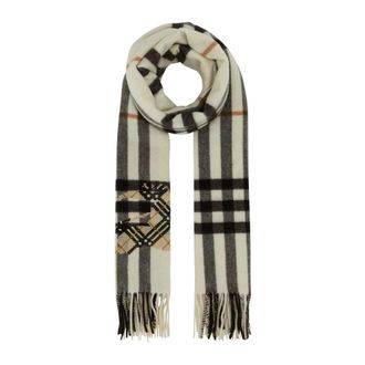Burberry Winter Scarves, unisex, Multicolor, Size: ONE SIZE Embroidered Cashmere Scarf