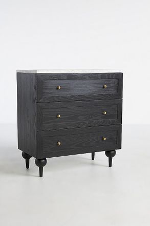 Anthropologie The Fern Marble Top Three-Drawer Dresser