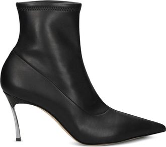Casadei 80mm pointed-toe boots - women - Rubber/Calf Leather/Calf Leather/Calf Leather - 38 - Black
