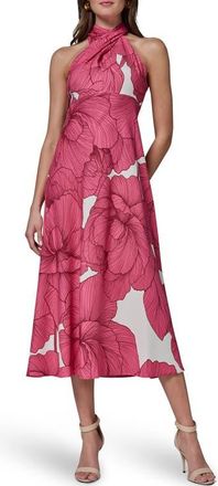 DKNY Floral Print A-Line Dress in Azalea Muli at Nordstrom, Size 12