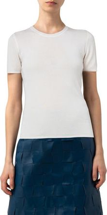 Akris Cashmere & Silk T-Shirt in Ecru at Nordstrom, Size 8