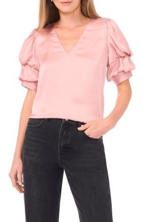 1.State Tiered Bubble Sleeve Top in Pale Blush at Nordstrom Rack, Size X-Large