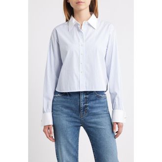 Frame Denim The Charles Button-Up Shirt in Oxford Blue Multi at Nordstrom Rack, Size X-Large