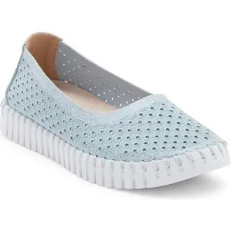 Ilse Jacobsen Tulipu Perforated Slip-On Sneaker in Ash Blue at Nordstrom Rack, Size 10Us / 40Eu