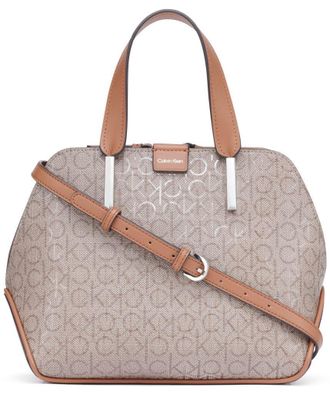 Calvin Klein Audrey Triple Compartment Satchel Calvin Klein Womens Audrey Triple Compartment Bag, Almond/Taupe/Caramel, &Uacute;nico