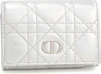 Dior Silver Leather Wallet (Bi-Fold) (Pre-Owned)