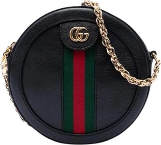 Gucci Pre-owned Vintage Web Leren Crossbody Tas - Dames - Vintage Schoudertas - Zwart - ONE Size - Leer - Vintage
