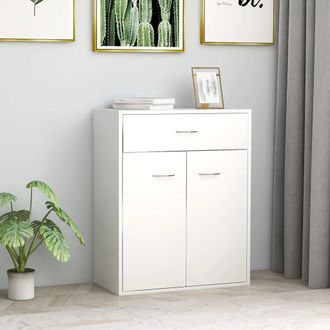 vidaXL Aparador De Madera Contrachapada Blanco 60x30x75 Cm Vidaxl