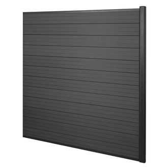 Hhg Hhg - Nunca Usado] Cortina Wpc Sarthe, Valla Cortaviento, Poste De Aluminio, Elemento De Prolongaci&oacute;n, 1,85m Antracita
