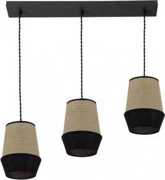 Fabrilamp Lampara Lineal 3 Luces Campana Saco/negro Regulable - Fabrilamp