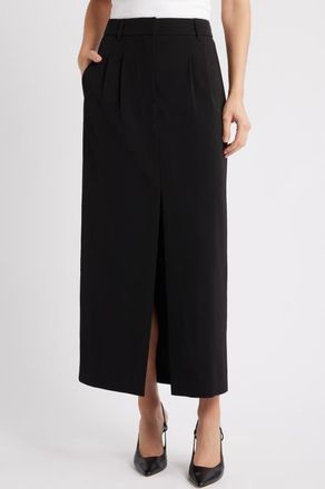 French Connection Harry Suiting Slit Maxi Skirt in Black at Nordstrom, Size 10