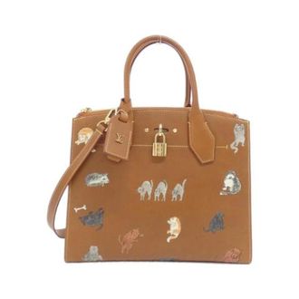 Louis Vuitton Pre-owned City Steamer Kalfsleren Tas - Dames - Pre-owned - Bruin - Maat: ONE Size Leer