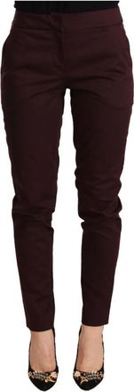 Just Cavalli Mid Waist Skinny Trouser Pants - Dames - Slim Fit Broeken - Bruin - S - Broeken