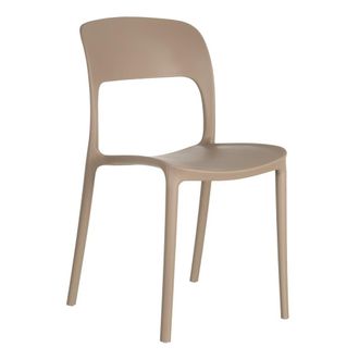 LOLAhome Silla comedor contempor&aacute;nea PVC y sint&eacute;tico beige