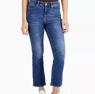 OAT New Yor High Rise Boot Crop Jeans In Blue