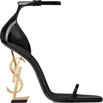 Saint Laurent Opyum 110 Sandalen - Dames - Sandalen met hakken - Zwart - 40 EU - Leer - Schoenen