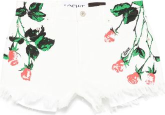 Loewe Shorts a fiori - Bianco