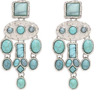 Petit Moments Dusk Statement Drop Earrings in Silver/Turquoise at Nordstrom
