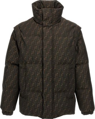 Fendi FF down jacket - Brown