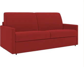 Vente-Unique Vente-unique - Divano Letto 3 Posti A Ribalta Larghezza Materasso 140 Cm Spessore 18 Cm In Tessuto Rosso - Calife