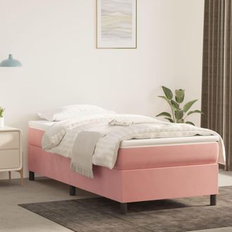 vidaXL Vidaxl - Estructura De Cama Sin Colch&oacute;n Terciopelo Rosa 100x200 Cm
