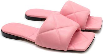 Bottega Veneta Pink Lido Flat Sandals Size 37