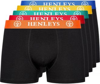 Henleys Heren Primas Boxershorts (Set van 5) (Zwart)