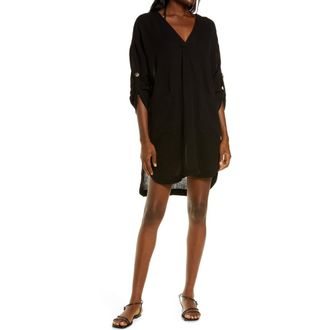 Seafolly Essential Cover-Up in Black at Nordstrom, Size X-Small