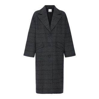 Ichi Cappotto Phantom Check - - Coats - Donna - Grigio - M