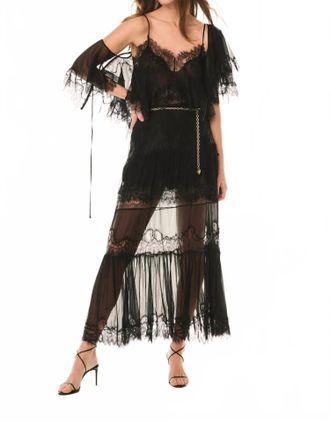 LoveShackFancy Aureline Midi Skirt In Black
