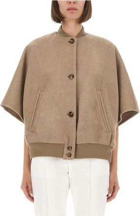 Max Mara Leticia Cape - Dames - Ponchos - Beige - M/L - Kasjmier - Jassen